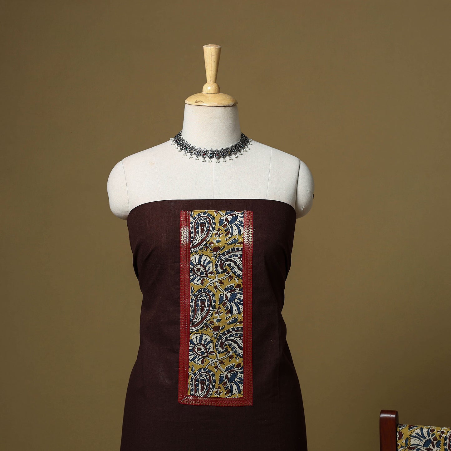 Brown - Plain Cotton 3pc Unstitched Dress Material 10