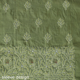 Lucknow Chikankari Parsi Style Hand Embroidered Pure Mul Cotton Unstitched Kurta Material (2.8M) 15
