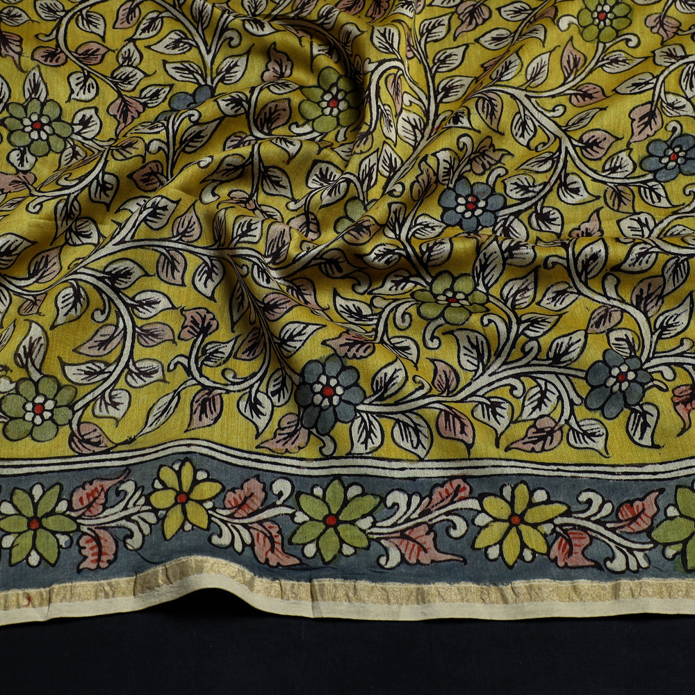 Handpainted Chanderi Silk Kalamkari Blouse Piece 44