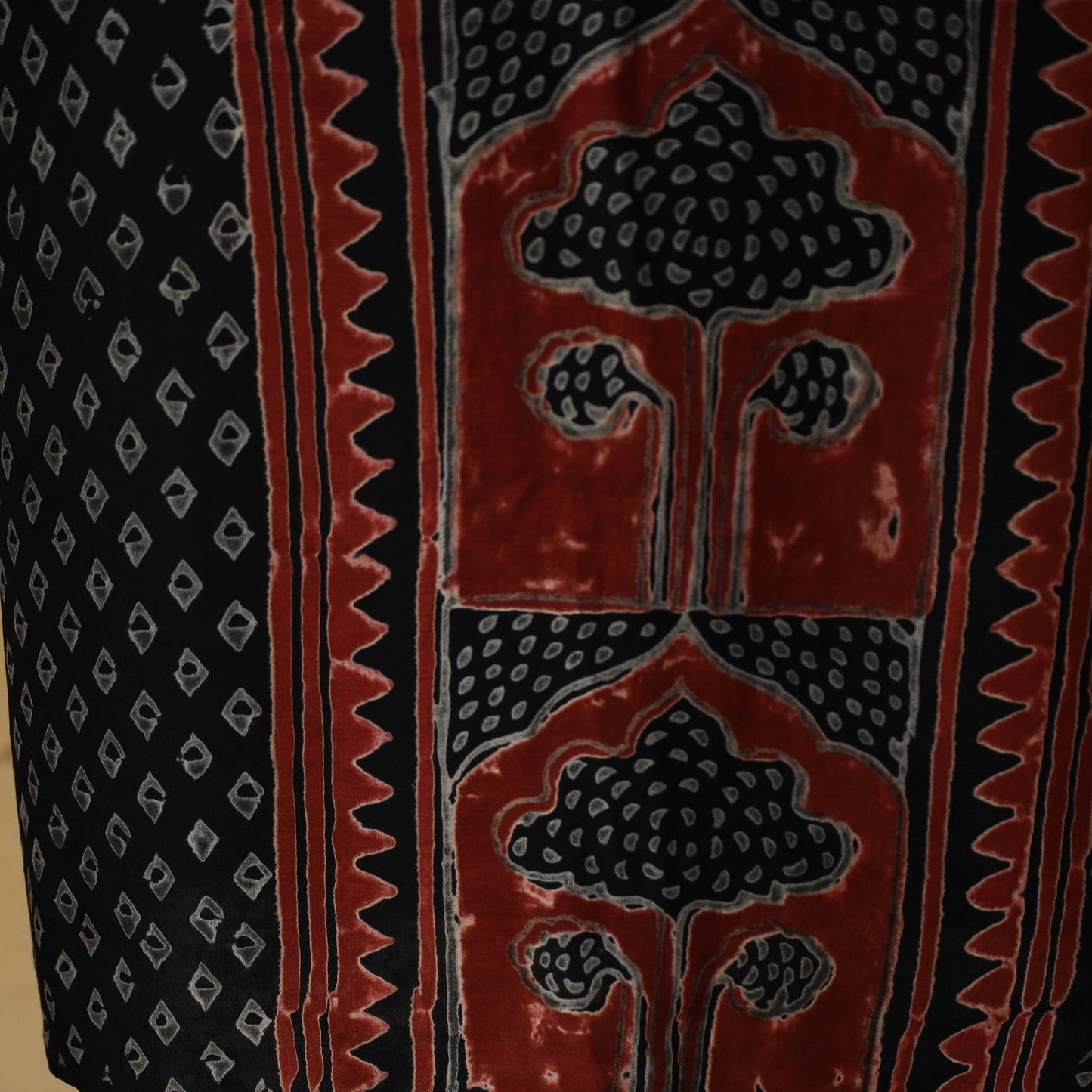 Bagru Hand Block Print Natural Dyed Modal Silk 2pc Unstitched Dress Material Kurta Set 01