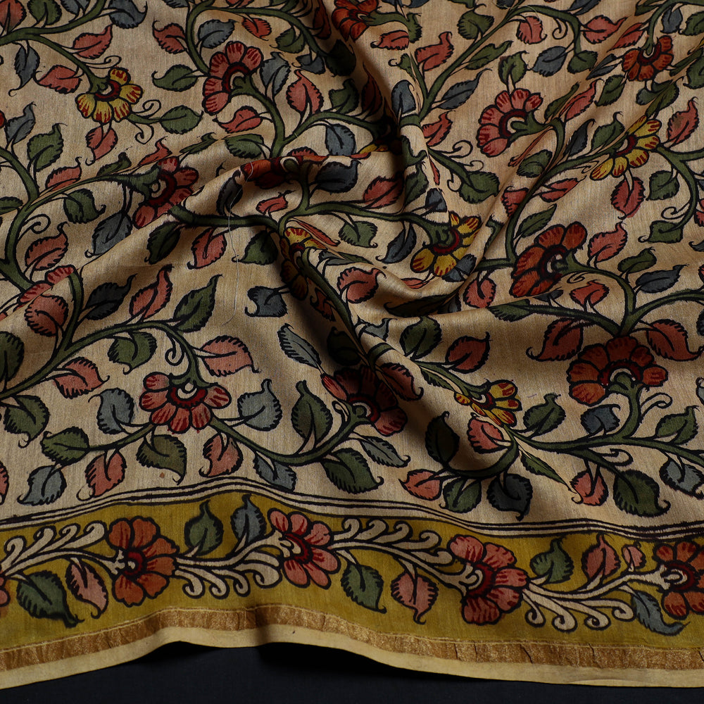 Handpainted Chanderi Silk Kalamkari Blouse Piece 40