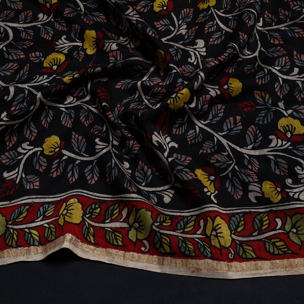 Handpainted Chanderi Silk Kalamkari Blouse Piece 39