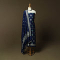 Blue - Banarasi Handwoven Katan Mulberry Silk Zari Work 3pc Unstitched Dress Material Suit Set 03