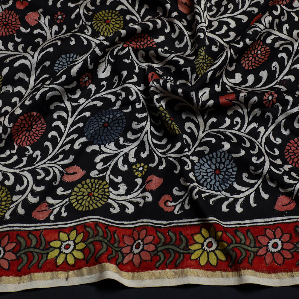 Handpainted Chanderi Silk Kalamkari Blouse Piece 37