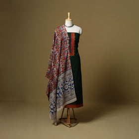 Green - Plain Cotton 3pc Unstitched Dress Material 12