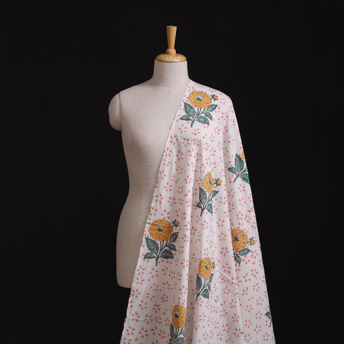 Floral Sanganeri Hand Block Print Pure Cotton Fabric 03