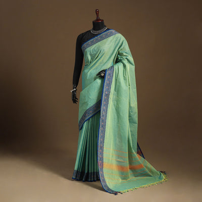 Green Kandangi Chettinad Cotton Saree with Border