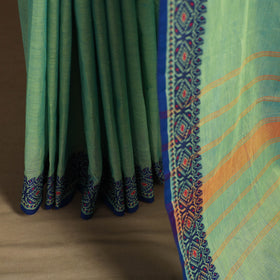 Green Kandangi Chettinad Cotton Saree with Border