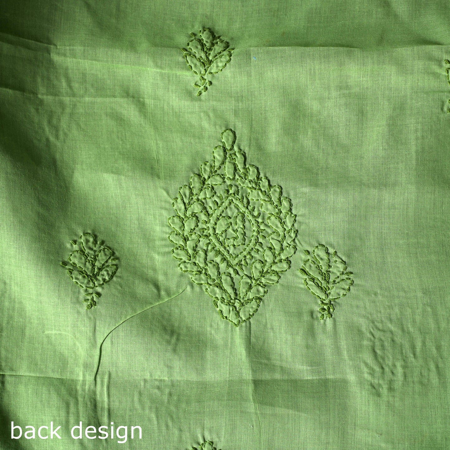 Lucknow Chikankari Parsi Style Hand Embroidered Pure Mul Cotton Unstitched Kurta Material (2.8M) 18