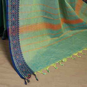 Green Kandangi Chettinad Cotton Saree with Border