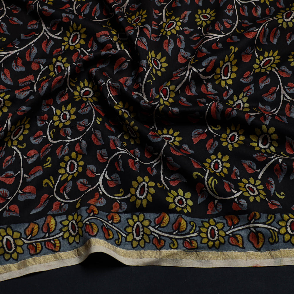 Handpainted Chanderi Silk Kalamkari Blouse Piece 27