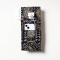 Black Hand Batik Printed Cotton Mobile Charging Holder 