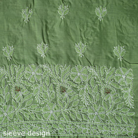 Lucknow Chikankari Parsi Style Hand Embroidered Pure Mul Cotton Unstitched Kurta Material (2.8M) 19