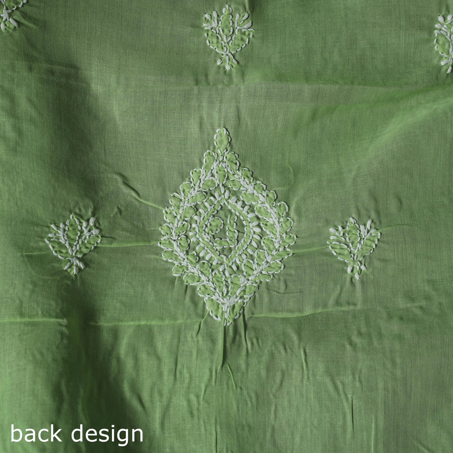 Lucknow Chikankari Parsi Style Hand Embroidered Pure Mul Cotton Unstitched Kurta Material (2.8M) 19