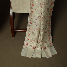 Beige - Banarasi Handwoven Katan Mulberry Silk Zari Work 3pc Unstitched Dress Material Suit Set 05
