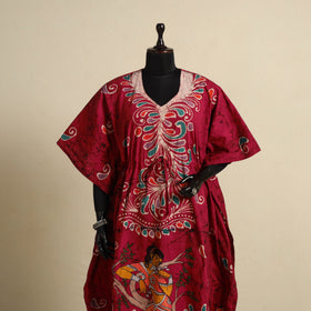 Pink - cotton hand batik kaftan with tie-up waist (long) 37