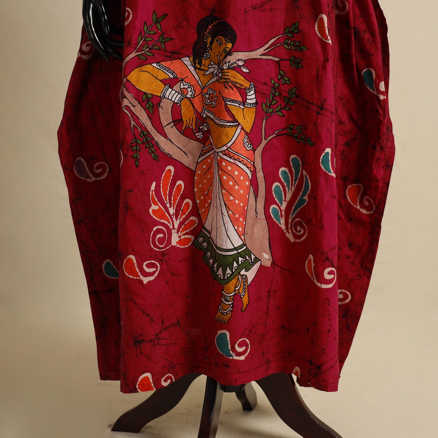 Pink - cotton hand batik kaftan with tie-up waist (long) 37