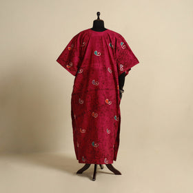 Pink - cotton hand batik kaftan with tie-up waist (long) 37