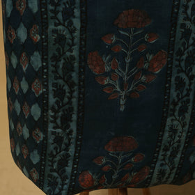 Bagru Hand Block Print Natural Dyed Modal Silk 2pc Unstitched Dress Material Kurta Set 08