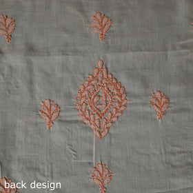 Lucknow Chikankari Parsi Style Hand Embroidered Pure Mul Cotton Unstitched Kurta Material (2.8M) 22