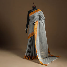 Grey Kandangi Chettinad Cotton Saree with Border