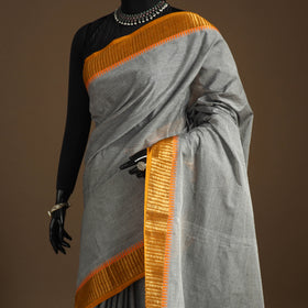 Grey Kandangi Chettinad Cotton Saree with Border
