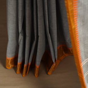 Grey Kandangi Chettinad Cotton Saree with Border
