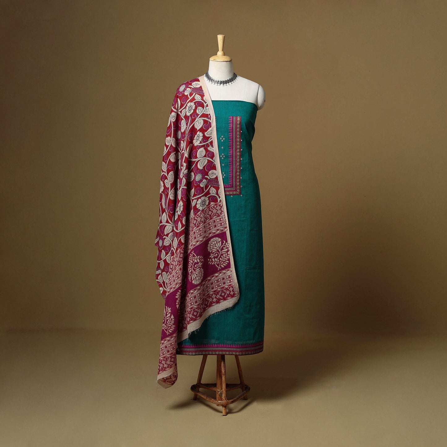 Green - Plain Cotton 3pc Unstitched Dress Material 19