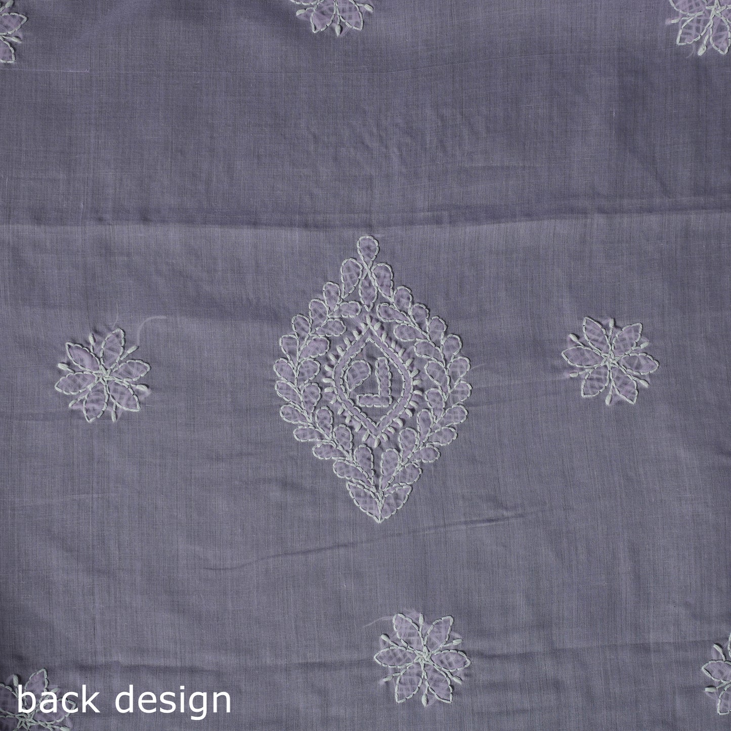 Lucknow Chikankari Parsi Style Hand Embroidered Pure Mul Cotton Unstitched Kurta Material (2.8M) 24