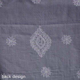 Lucknow Chikankari Parsi Style Hand Embroidered Pure Mul Cotton Unstitched Kurta Material (2.8M) 24