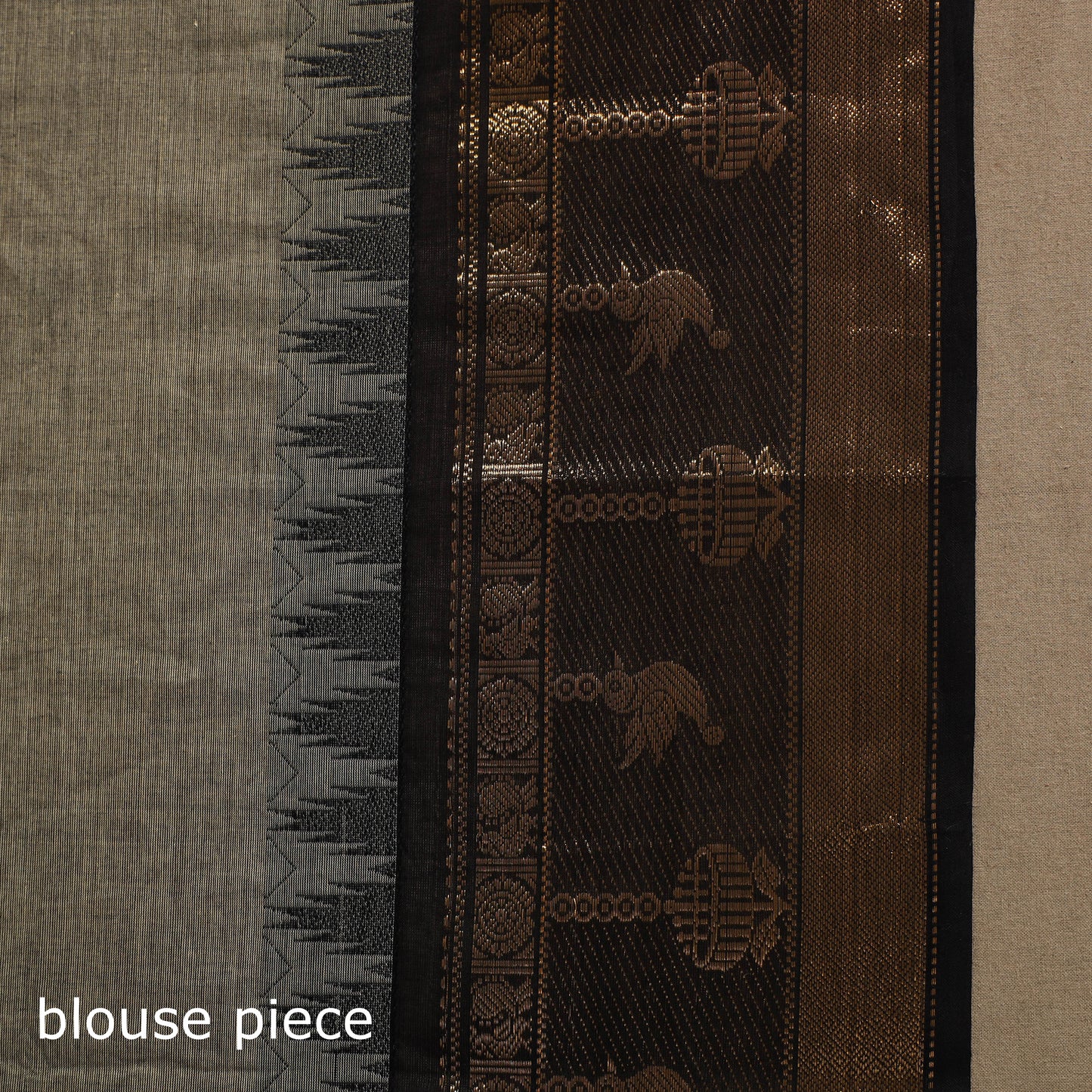 Grey Kandangi Chettinad Cotton Saree with Border