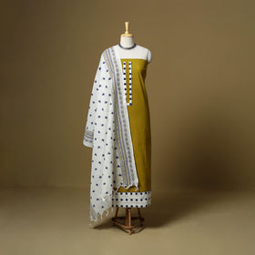 Yellow - Plain Cotton 3pc Unstitched Dress Material 20