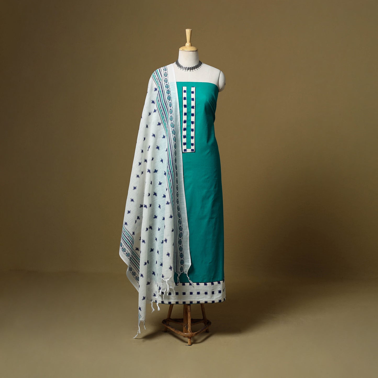 Green - Plain Cotton 3pc Unstitched Dress Material 21