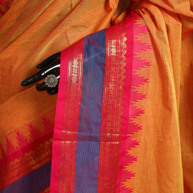 Orange Kandangi Chettinad Cotton Saree with Border