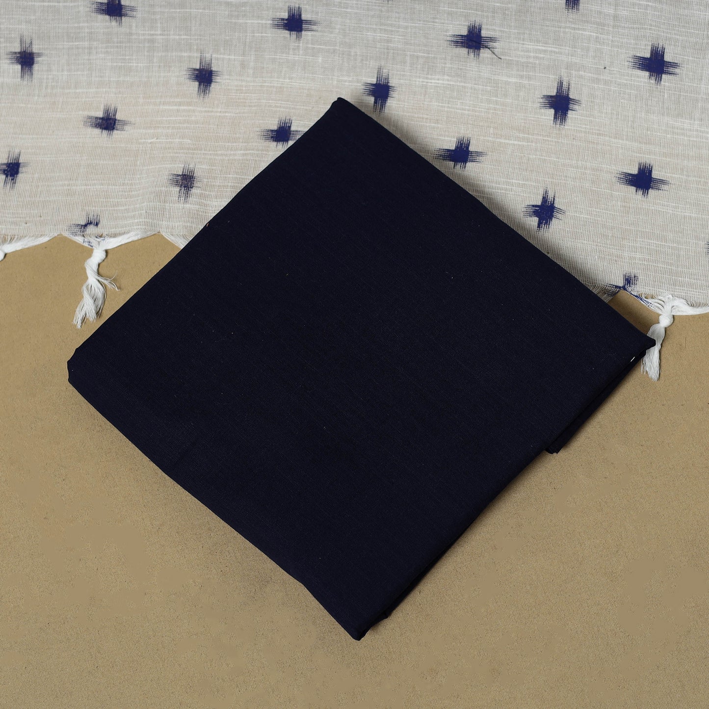 Blue - Plain Cotton 3pc Unstitched Dress Material 22