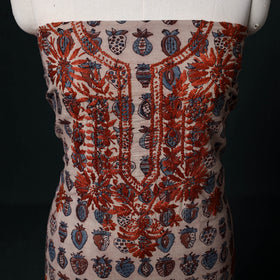 Chikankari Hand Embroidered Cotton Unstitched Kurta Material (3M) 32