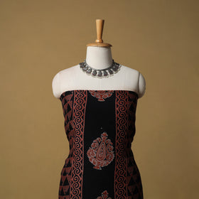 Bagru Hand Block Print Natural Dyed Modal Silk 2pc Unstitched Dress Material Kurta Set 15