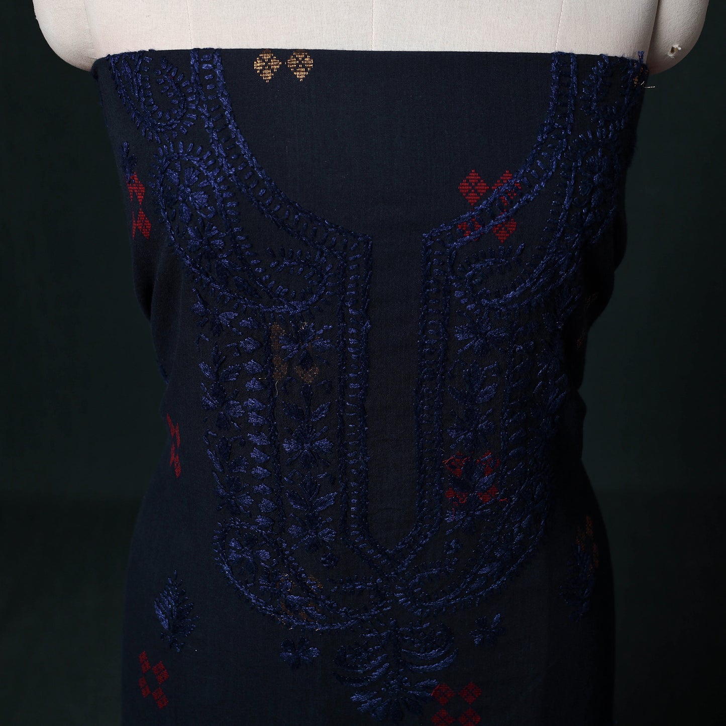 Chikankari Hand Embroidered Cotton Unstitched Kurta Material (3M) 40