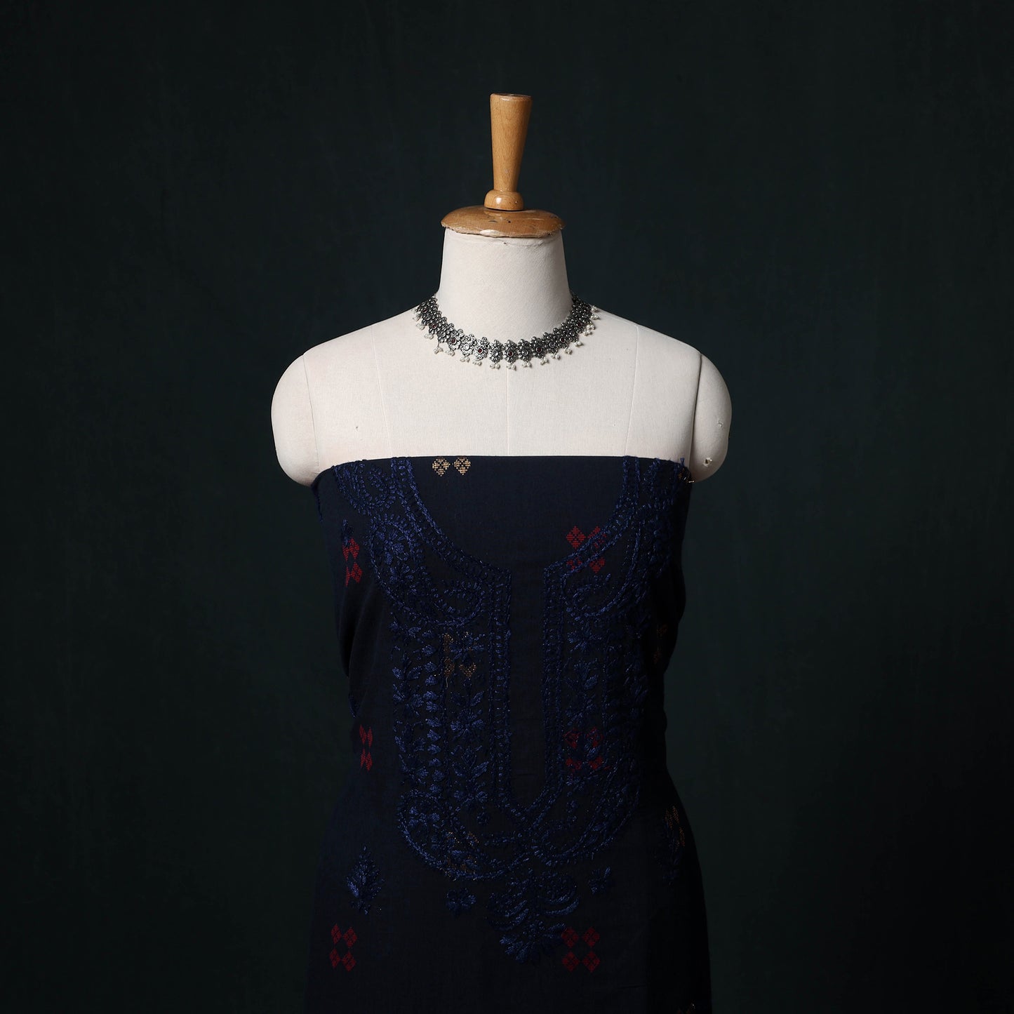 Chikankari Hand Embroidered Cotton Unstitched Kurta Material (3M) 40