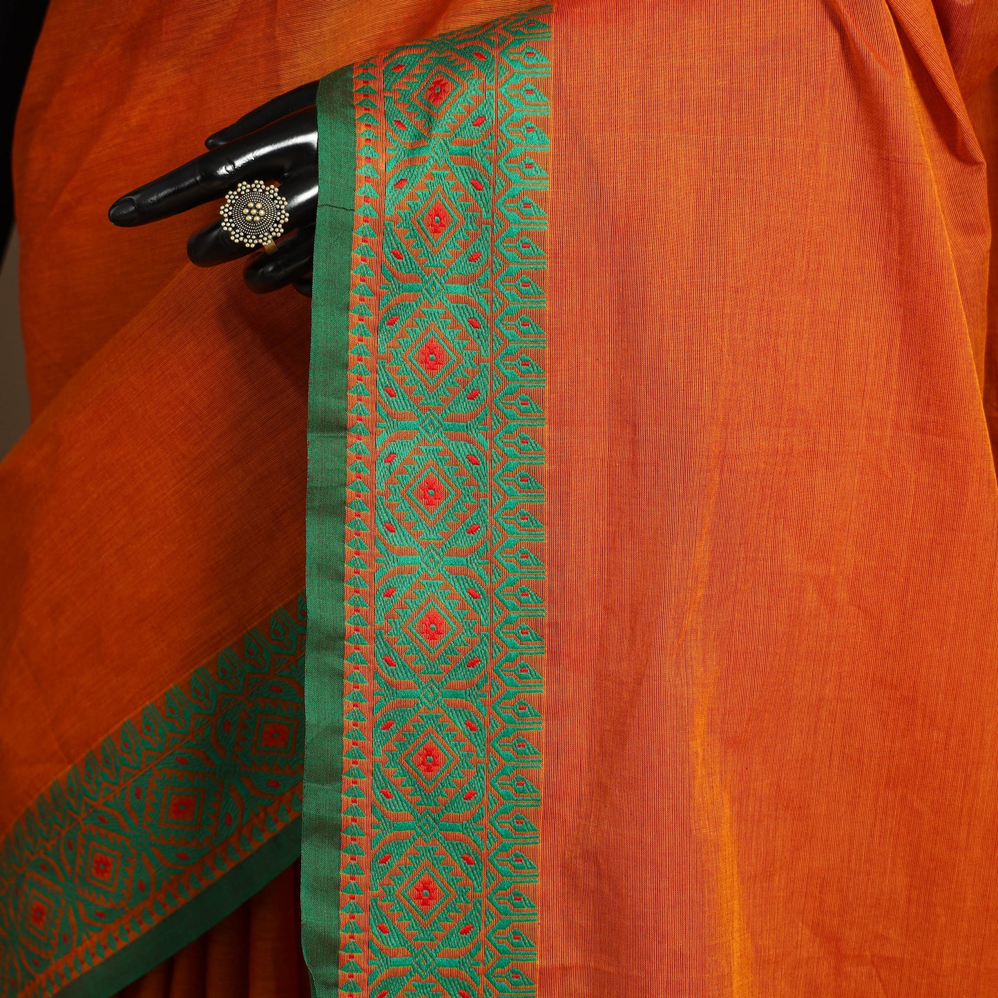 Orange - kandangi chettinad cotton saree with border 88