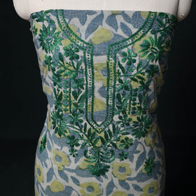 Chikankari Hand Embroidered Cotton Unstitched Kurta Material (3M) 38