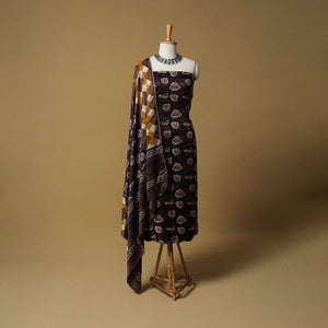 Bagru Hand Block Print Natural Dyed Modal Silk 2pc Unstitched Dress Material Kurta Set 21