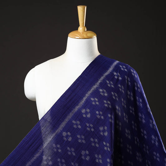 Blue - Maniabandha Ikat Weave Handloom Cotton Fabric 05