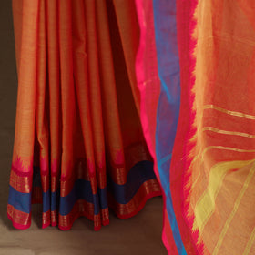 Orange Kandangi Chettinad Cotton Saree with Border