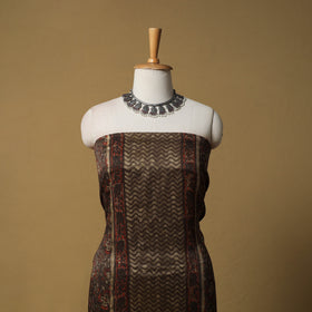 Bagru Hand Block Print Natural Dyed Modal Silk 2pc Unstitched Dress Material Kurta Set 23
