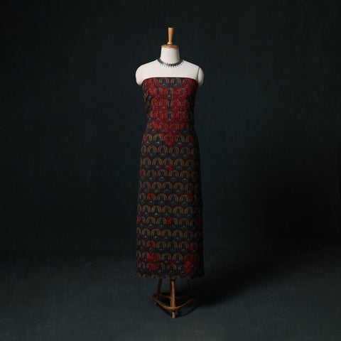 Brown - Chikankari Hand Embroidered Cotton Unstitched Kurta Material (3M) 35