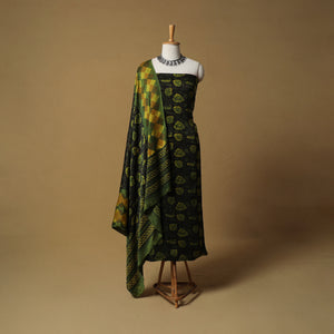 Bagru Hand Block Print Natural Dyed Modal Silk 2pc Unstitched Dress Material Kurta Set 25