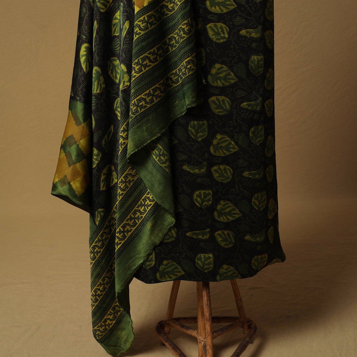 Bagru Hand Block Print Natural Dyed Modal Silk 2pc Unstitched Dress Material Kurta Set 25