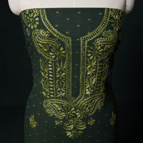 Chikankari Hand Embroidered Cotton Unstitched Kurta Material (3M) 34