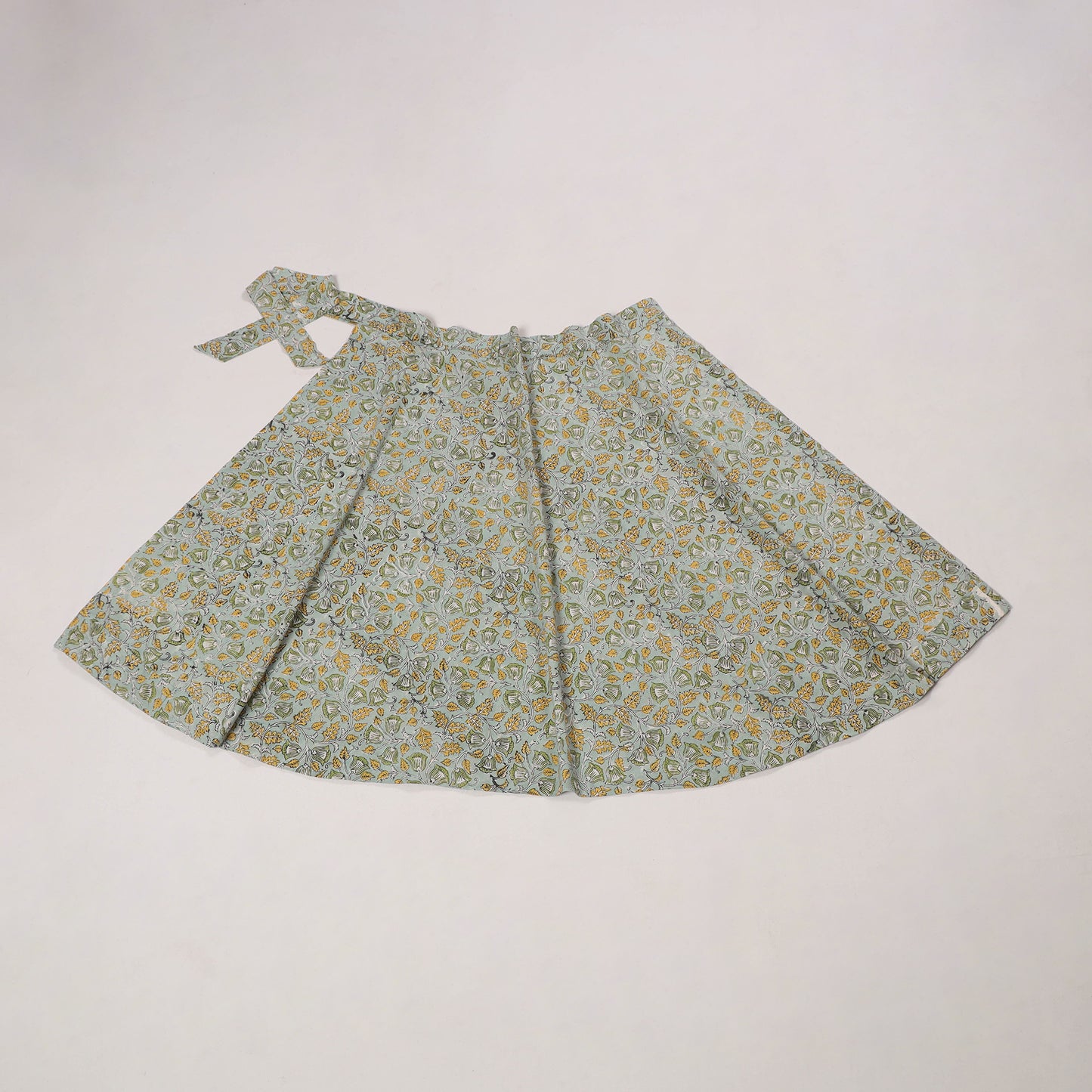 Green - sanganeri cotton wrap around skirt 23 - handcrafted